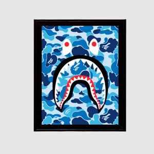 A BATHING APE BAPE BLUE SHARK CAMO 11x17 PRINT